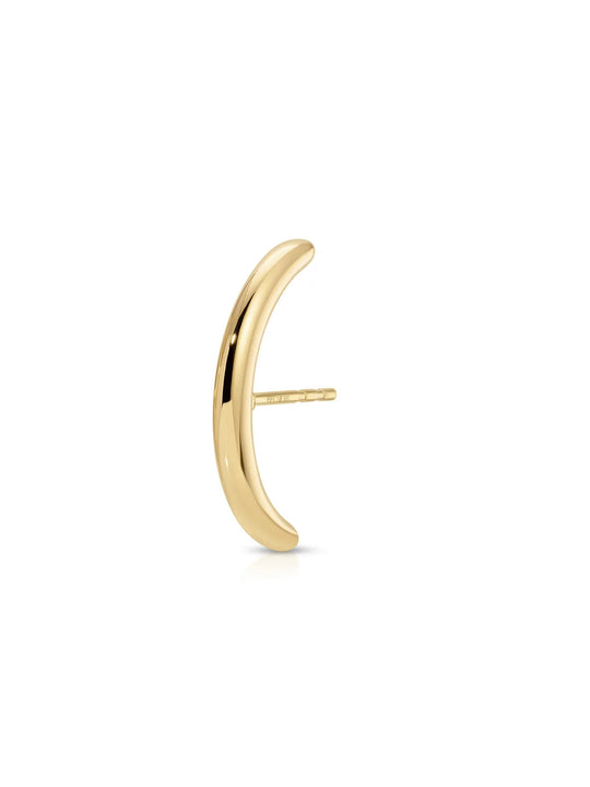 EF Collection Single Gold Cuffed Stud Earring