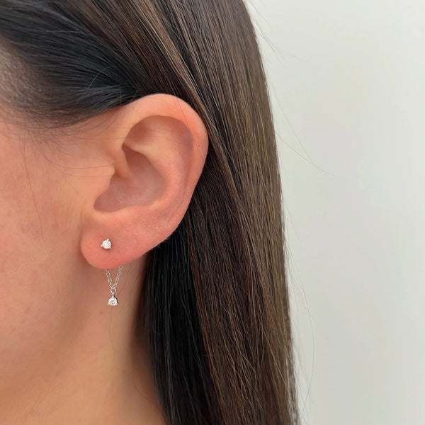 EF Collection Suspended Diamond Stud Earring