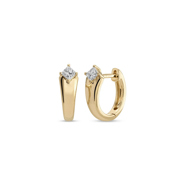 EF Collection Tapered Gold and Diamond Kate Huggie Earrings
