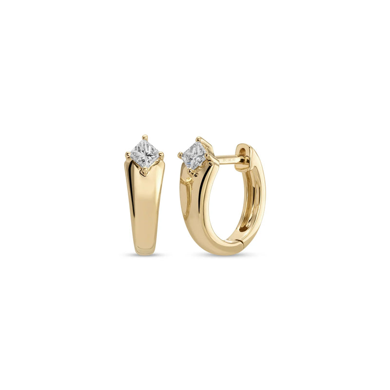 EF Collection Tapered Gold and Diamond Kate Huggie Earrings