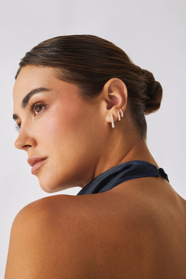 EF Collection Prong Set Diamond Mini Maeve Huggie Earrings