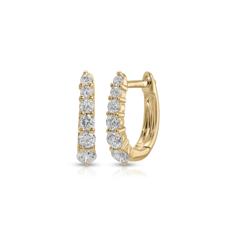 EF Collection Prong Set Diamond Mini Maeve Huggie Earrings