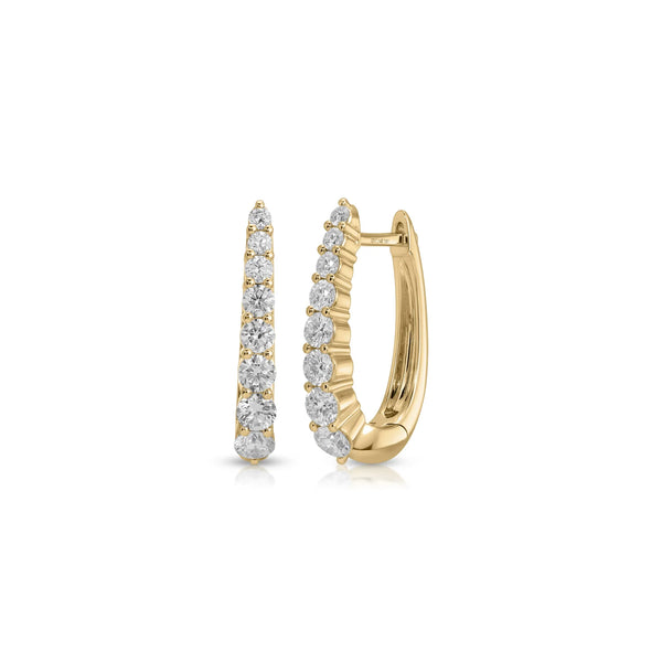 EF Collection Prong Set Diamond Maeve Hoop Earrings