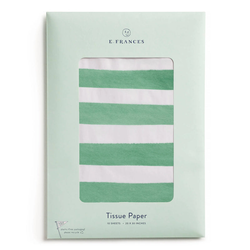 E Frances Paper Green Stripe Tissue Paper