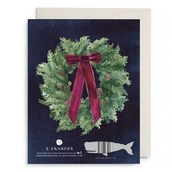 E Frances Paper Velvet Bow Wreath