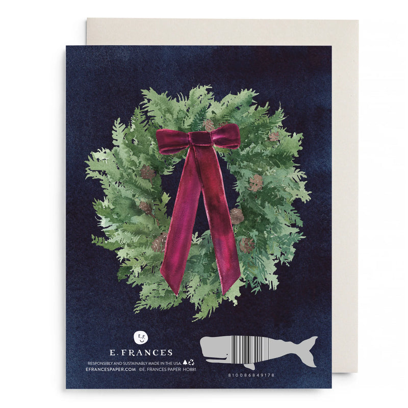 E Frances Paper Velvet Bow Wreath
