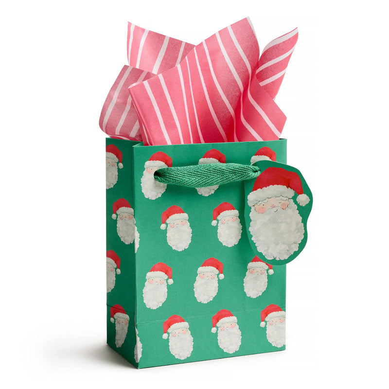 E Frances Paper Vintage Santa Gift Bag - Small