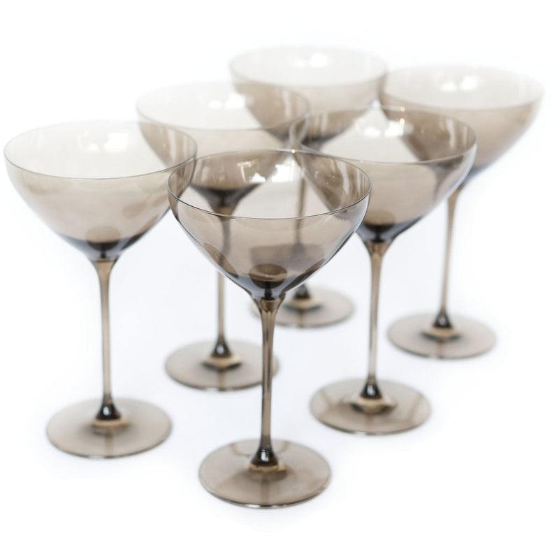Estelle Colored Glass Martini Glass Gray Smoke