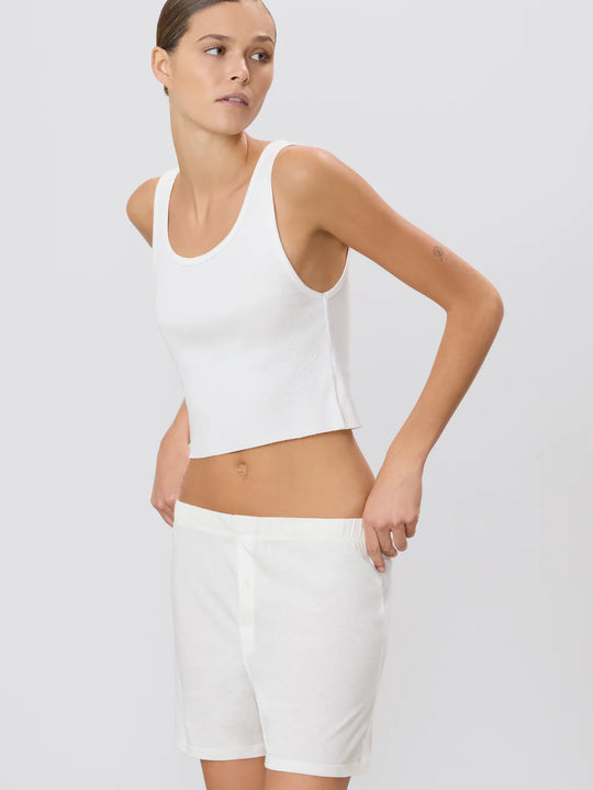 Eterne Cropped Scoop Neck Tank Ivory