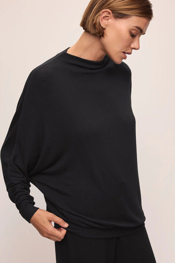 Eberjey Cozy Time Mock Pullover Black