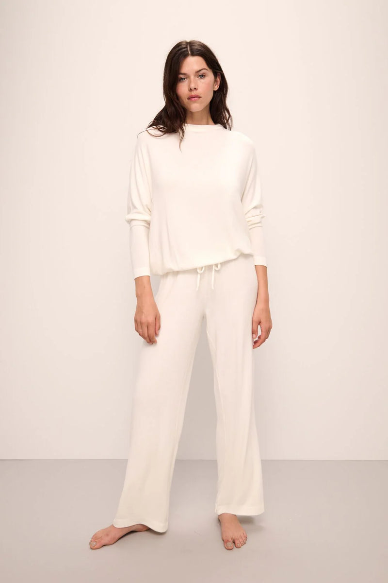 Eberjey Cozy Time Wide Leg Pant Ivory