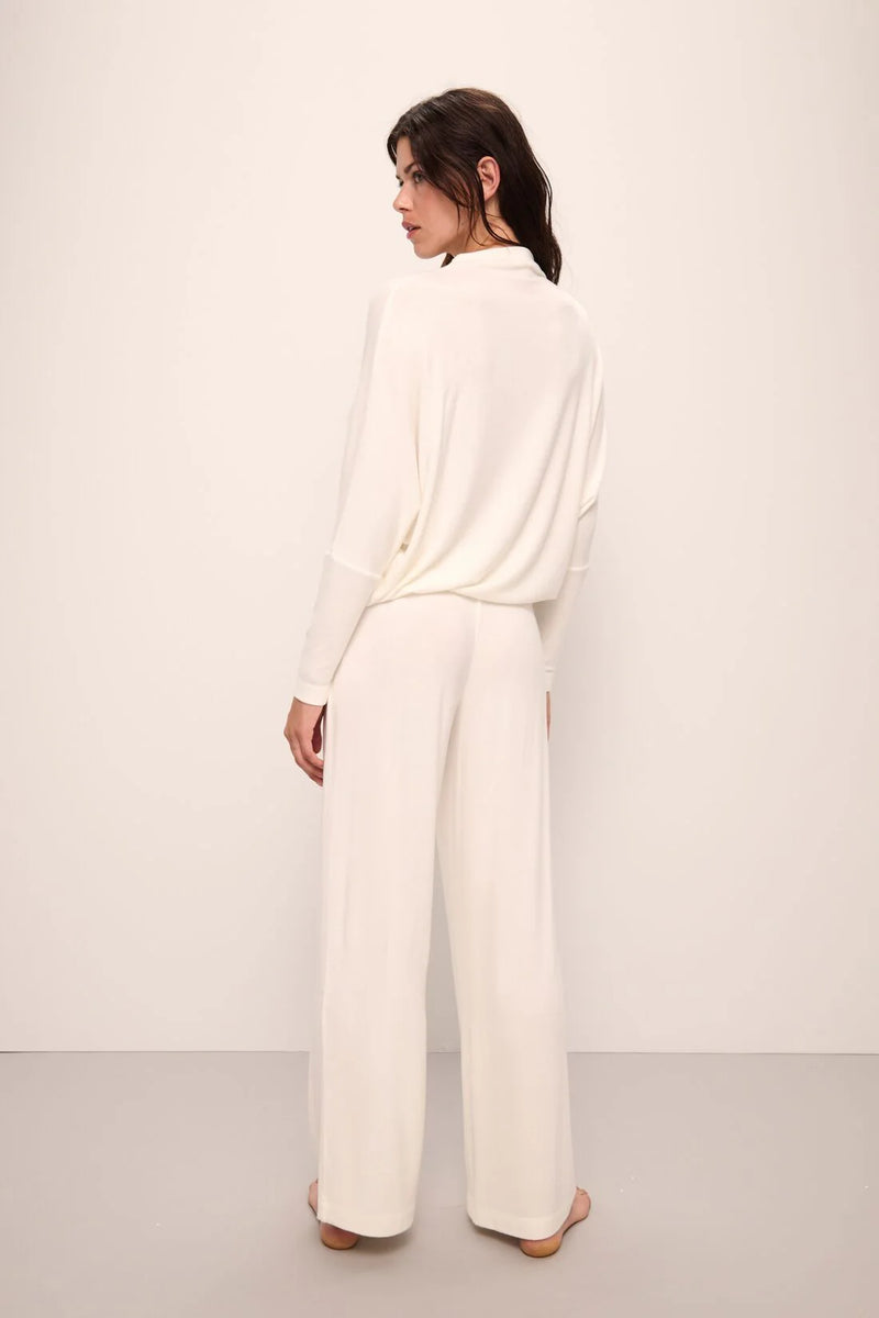 Eberjey Cozy Time Wide Leg Pant Ivory