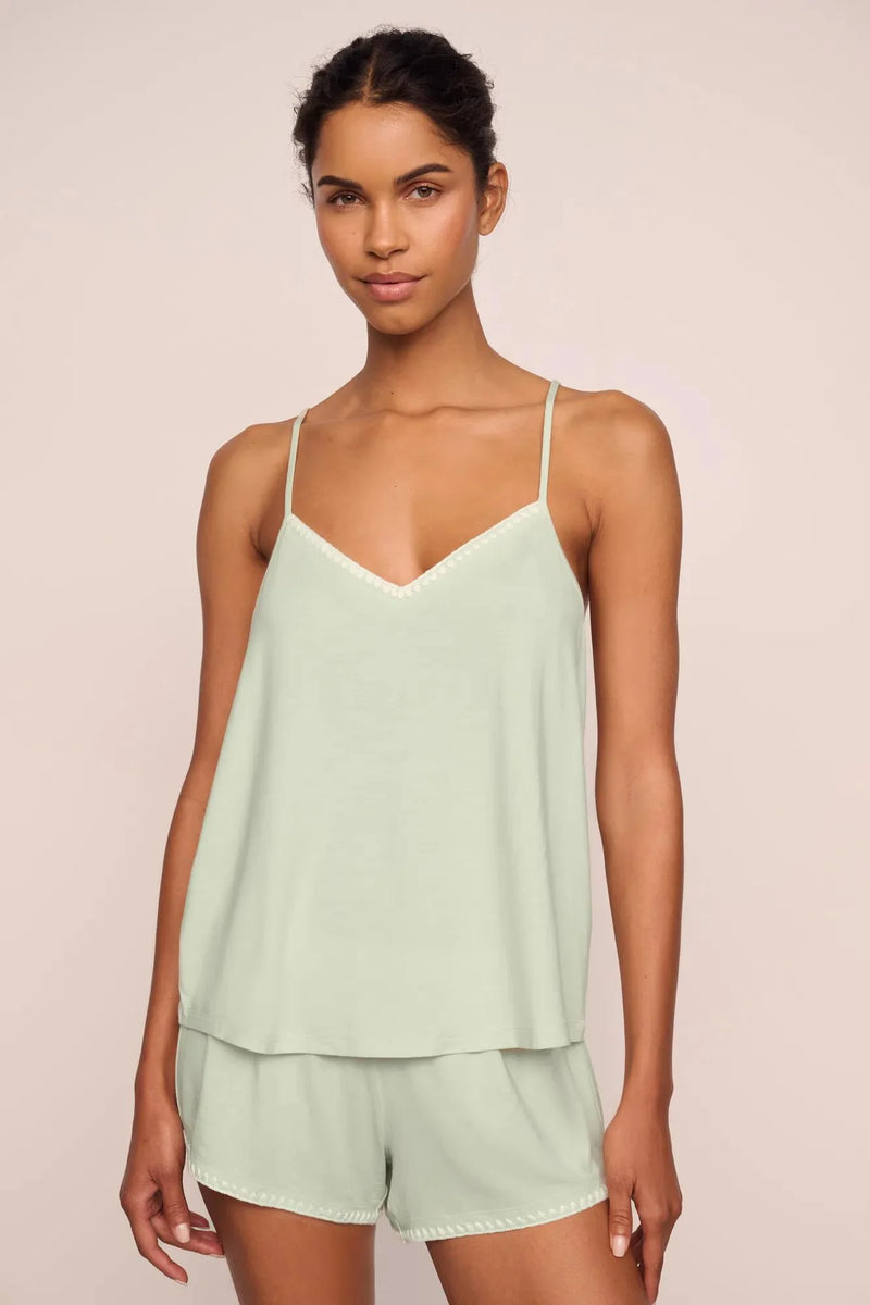 Eberjey Frida Cami/Short Pj Set Mint Cream/Ivory