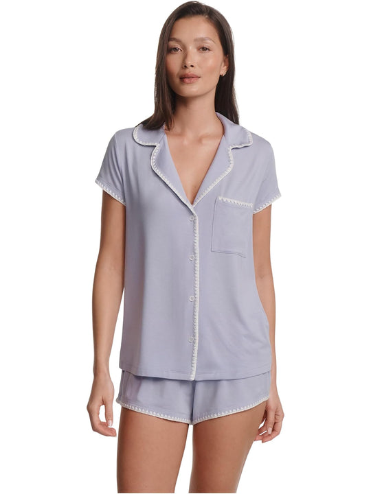 Eberjey Frida Shortie Pj Lavender Dusk/Ivory