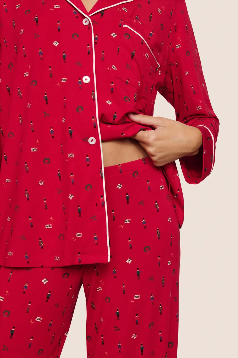 Eberjey Gisele Long Pj Set Holly Red/Ivory