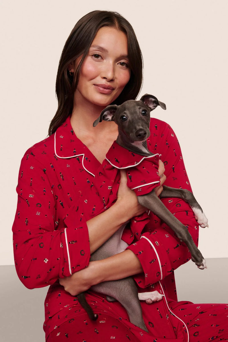 Eberjey Gisele Long Pj Set Holly Red/Ivory