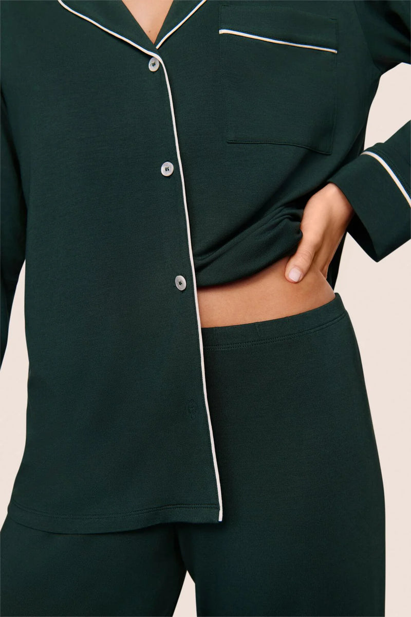 Eberjey Gisele Long Pj Set Pine/Ivory