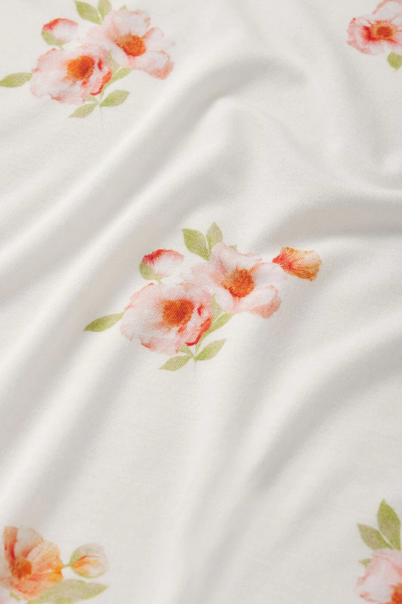 Eberjey Gisele Printed Rlx Short Pj St Floral Bloom Ivy/Vanilla
