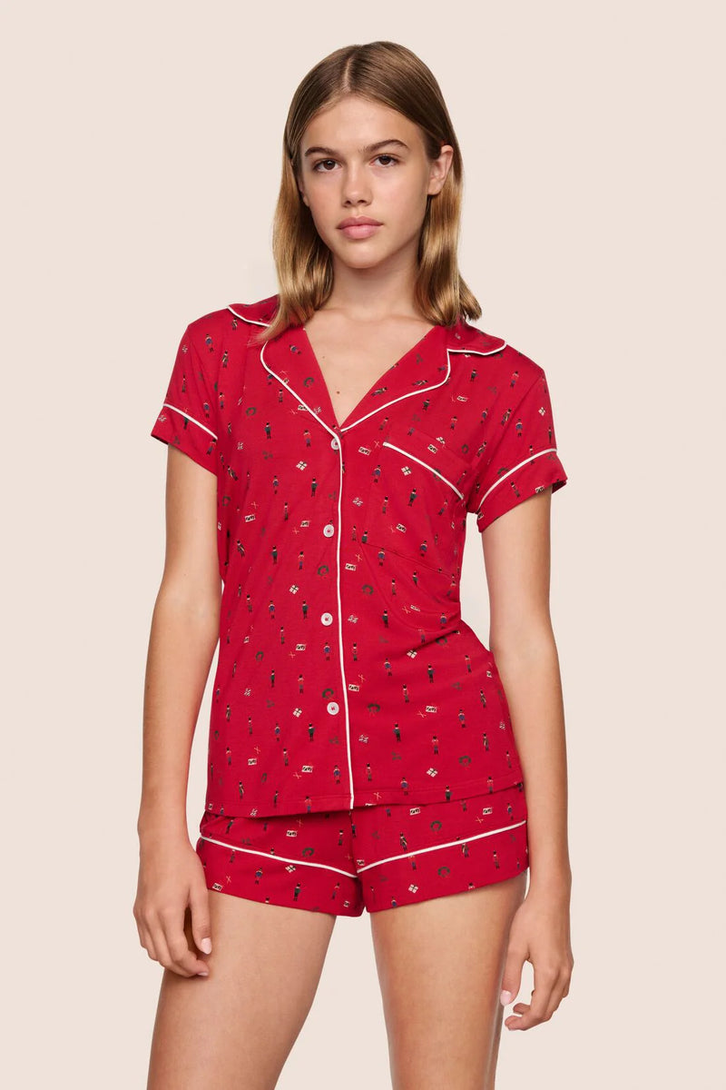 Eberjey Gisele Printed Shortie Pj Nutcracker Holly