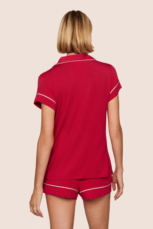 Eberjey Gisele Shortie Pj Set Holly Red/Ivory