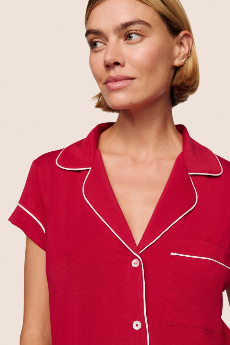 Eberjey Gisele Shortie Pj Set Holly Red/Ivory