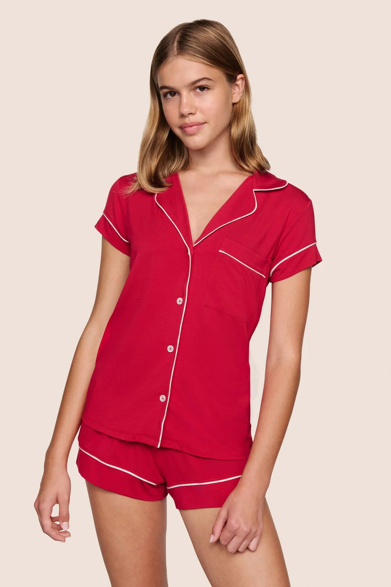 Eberjey Gisele Shortie Pj Set Holly Red/Ivory