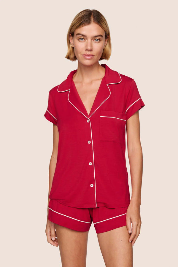 Eberjey Gisele Shortie Pj Set Holly Red/Ivory