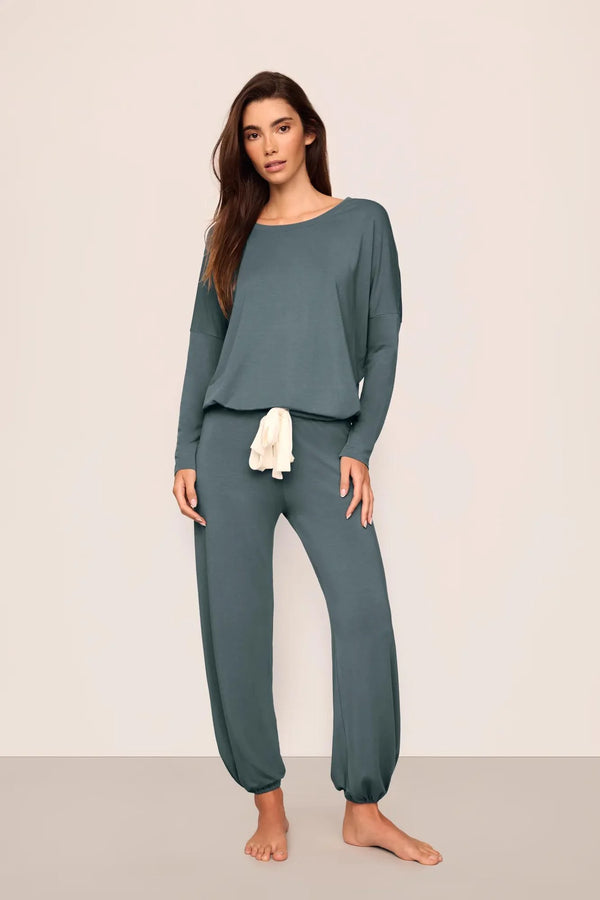 Eberjey Gisele Slouchy Set Stone Blue/Ivory