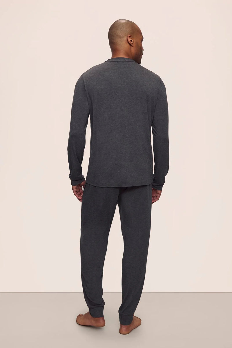 Eberjey Henry Long Pj Set Charcoal Heather