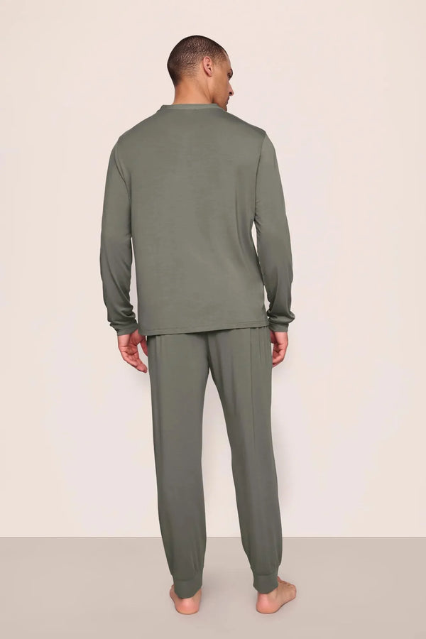 Eberjey Henry Long Pj Set Smokey Olive