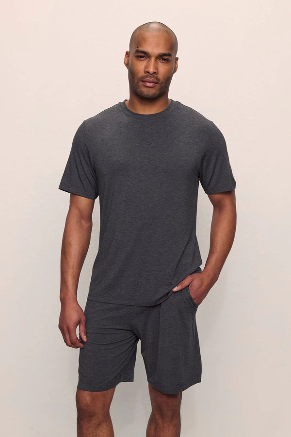 Eberjey Henry Short Pj Set Charcoal Heather