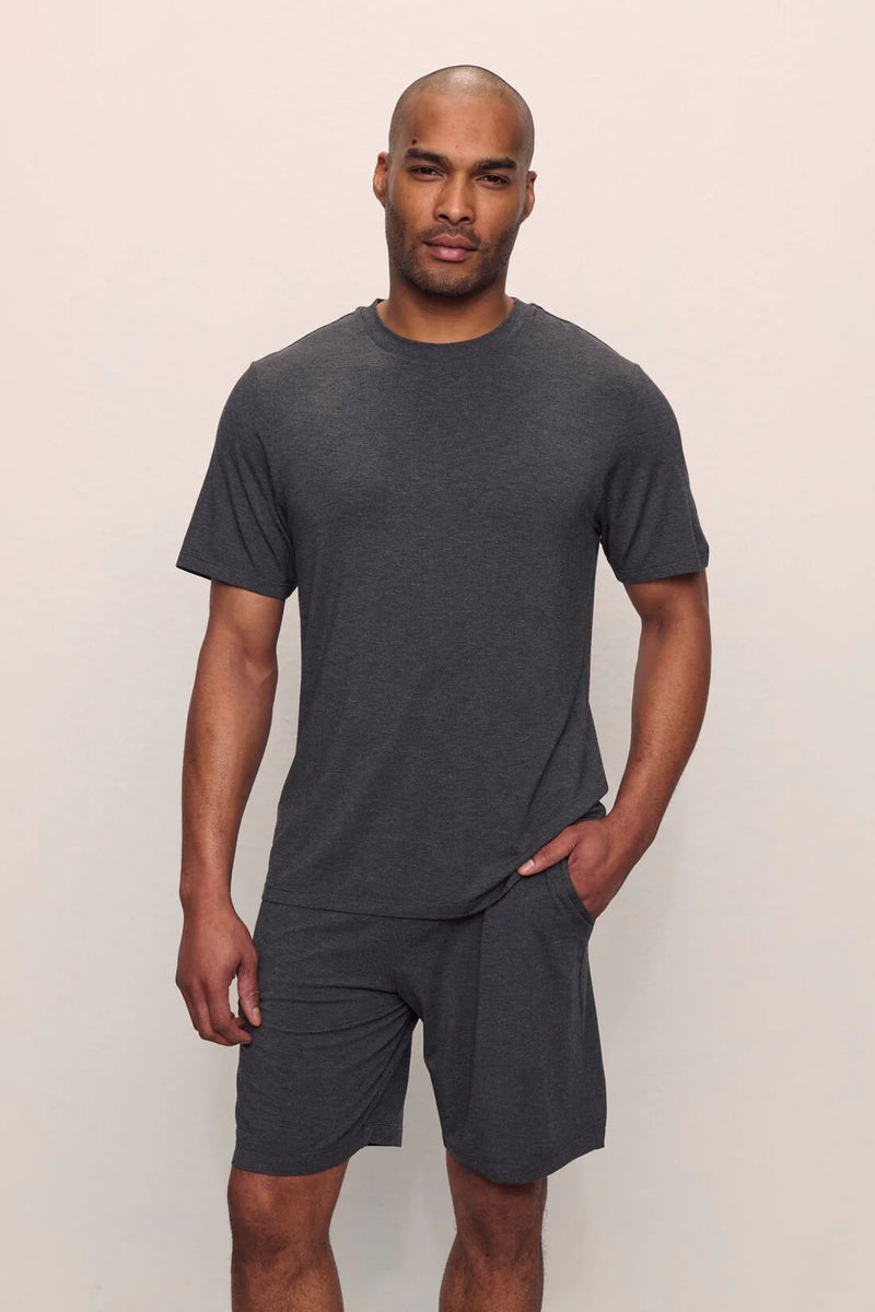 Eberjey Henry Short Pj Set Charcoal Heather