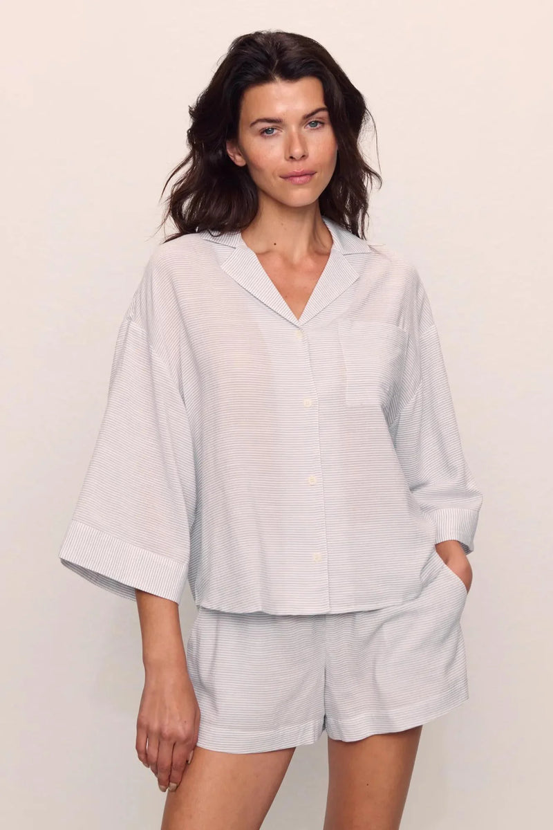 Eberjey Nautico Relaxed Short Pj Set Feeder Stripes
