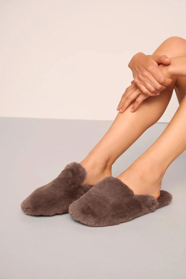 Eberjey Plush Slipper Deep Taupe