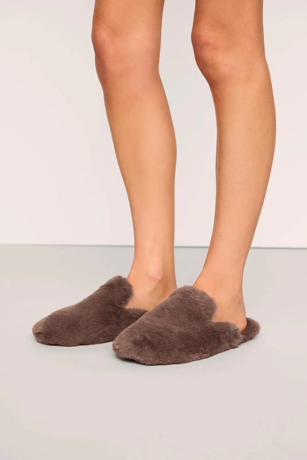 Eberjey Plush Slipper Deep Taupe