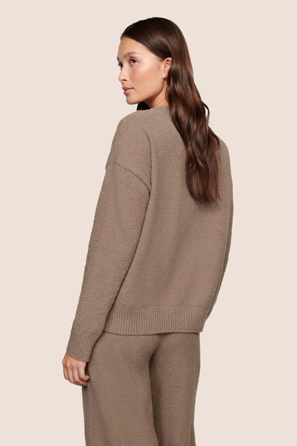 Eberjey Recy Boucle Crew Pullover Deep Taupe