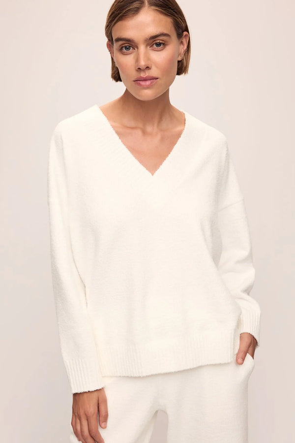 Eberjey Recy Boucle Sweater Ivory