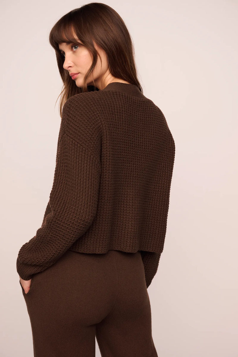 Eberjey Recy Sweater Crop Cardi Chocolate