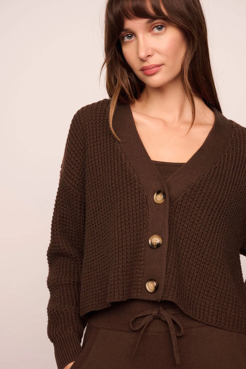 Eberjey Recy Sweater Crop Cardi Chocolate