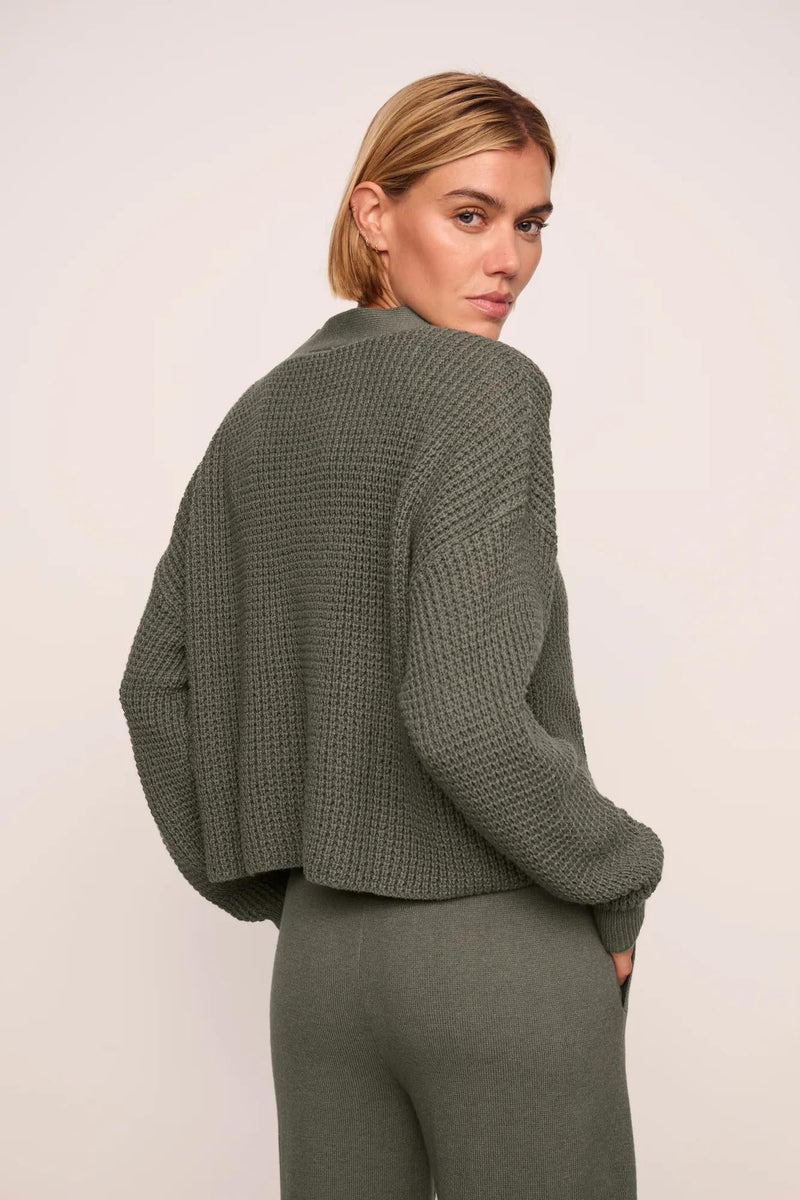 Eberjey Recy Sweater Crop Cardi Smokey Olive