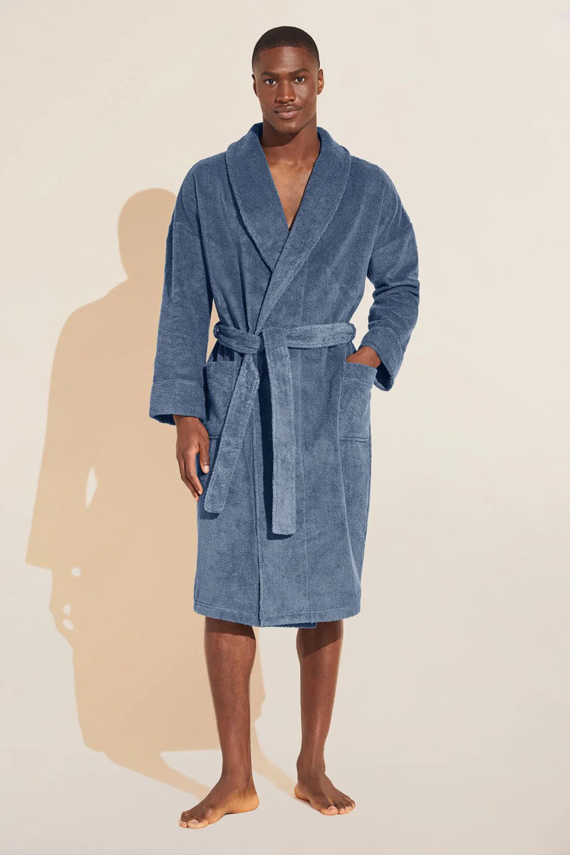 Eberjey Unisex Terry Robe Coastal Blue