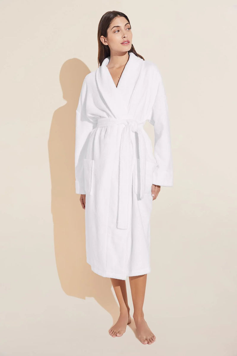 Eberjey Unisex Terry Robe White