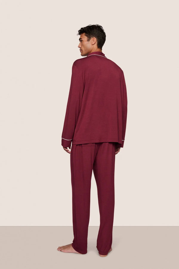 Eberjey William Long Pj Bordeaux/Ivory