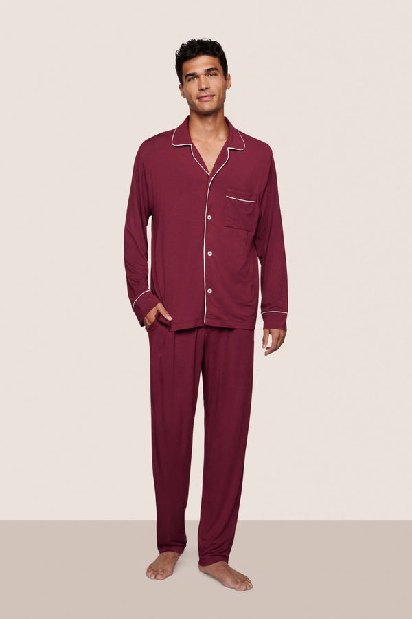 Eberjey William Long Pj Bordeaux/Ivory
