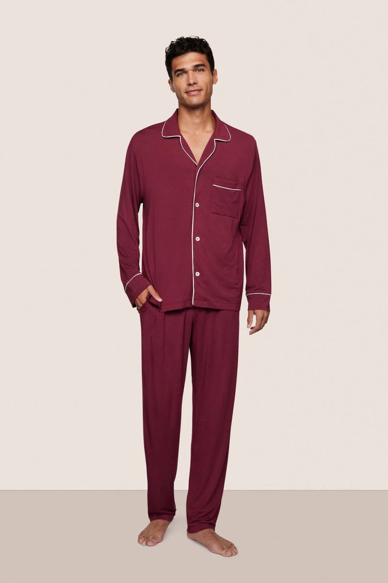 Eberjey William Long Pj Bordeaux/Ivory