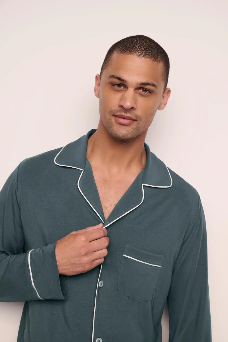 Eberjey William Long Pj Stone Blue/Ivory