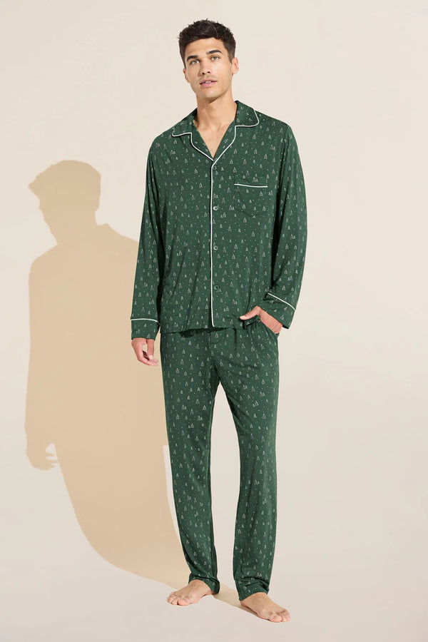 Eberjey William Pj Set Winterpine Forest Green/Ivory