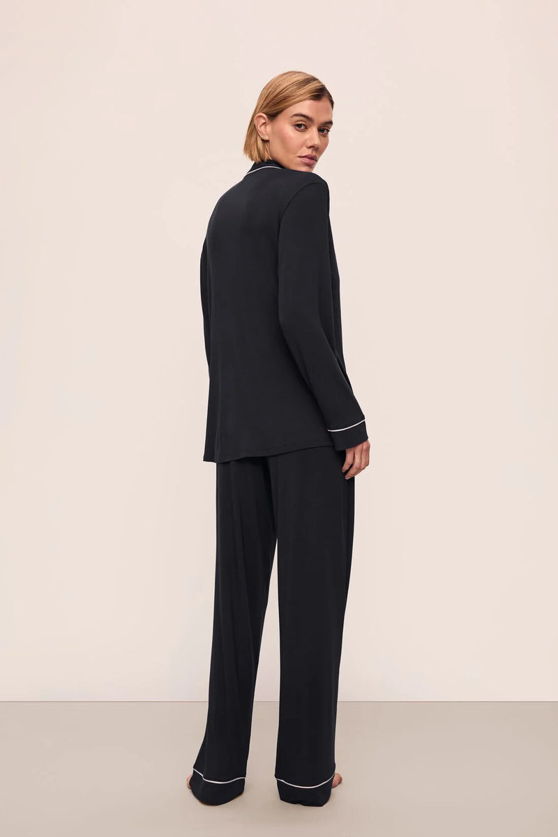 Eberjey Gisele Long PJ Set Black/Sorbet Pink