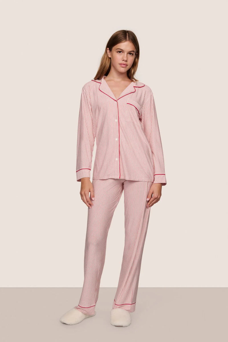 Eberjey Gisele Printed Long Pj Duo Stripe