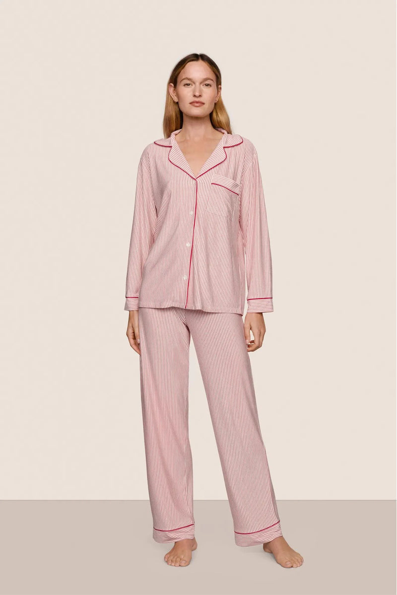 Eberjey Gisele Printed Long Pj Duo Stripe